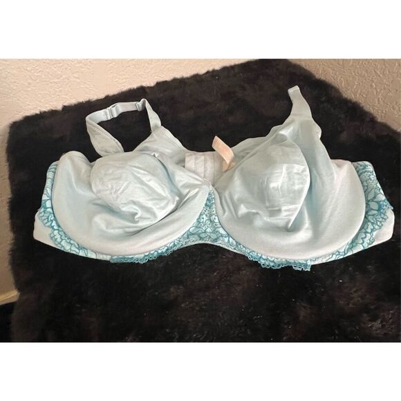 Women Cacique 46d 46 d Bra Unlined Full Coverage Underwire Back Closure blue - Picture 1 of 3